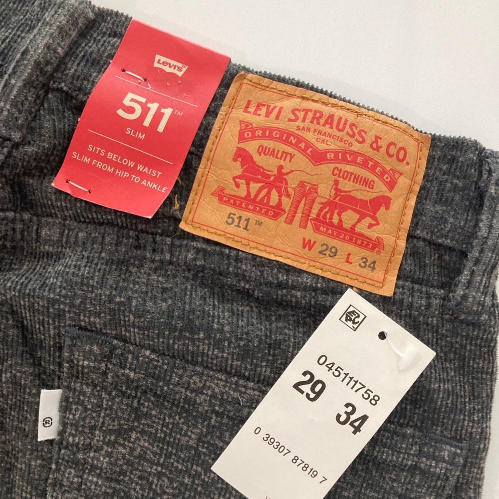 Levi 511 Pants - New with Tags NWT - Corduroy